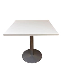 Refurbished Allermuir Square Pedestal Table – White image 1