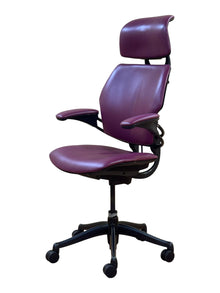 Refurbished Humanscale Freedom Headrest Chair – Purple Leather image 2