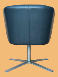 Refurbished Orangebox Hay Swivel Lounge Chair – Dark Leather image 7