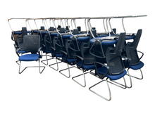 Refurbished Mesh Visitor Chairs – Blue Seats, Cantilever, Set of 4 image 2