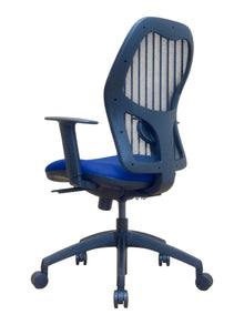 Refurbished Ergonomic Mesh Office Chair – Blue Seat image 5
