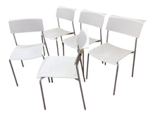 Set of 5 Refurbished Allermuir Stacking Chairs – White image 1