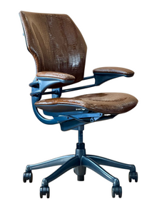 Refurbished Humanscale Freedom Chair – Brown Faux Leather, Made to Order image 2
