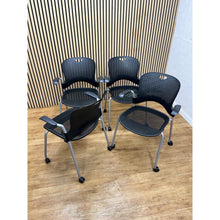 4 X Herman Miller Caper Stackable Chairs With Wheels And Armrests - UK Delivery