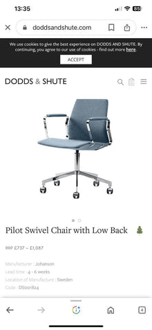 Refurbished Pilot Low Swivel Chair – Low Back (RRP £1,087)