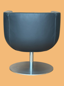 Refurbished B&B Italia Tulip Leather Swivel Armchair – Black image 3