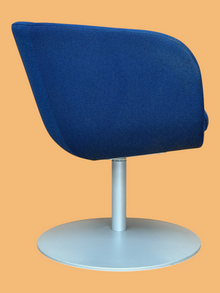 Refurbished Blue Fabric Swivel Tub Chair image 4