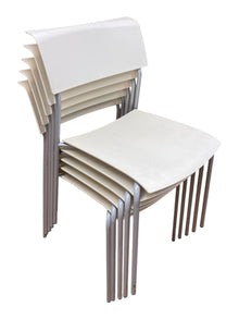 Set of 5 Refurbished Allermuir Stacking Chairs – White image 6
