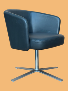Refurbished Orangebox Hay Swivel Lounge Chair – Dark Leather image 9