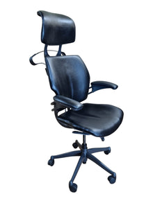 Refurbished Humanscale Freedom Headrest Chair – Black PU Leather image 2