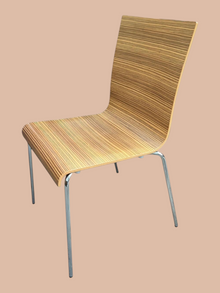 Refurbished Pedrali Kuadra Dining Chairs – Striped Wood, Set of 2 image 3