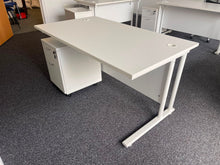 White Office Desk with Mobile Pedestal | 1400mm Workstation Desk | Refurbished Office Furniture UK image 5