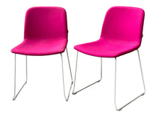 Set of 2 Verco Pink Upholstered Visitor Chairs – White Sled Base image 2