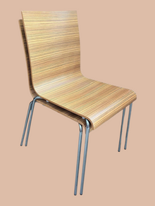 Refurbished Pedrali Kuadra Dining Chairs – Striped Wood, Set of 2 image 7