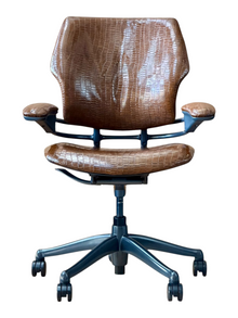 Refurbished Humanscale Freedom Chair – Brown Faux Leather, Made to Order image 1