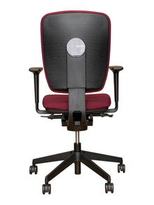 Refurbished Senator Dash Chair – Burgundy Fabric & Forward Tilt image 4