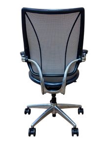 Refurbished Humanscale Liberty Mesh Chair – Navy Leather & Polished Frame image 8
