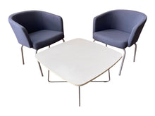 Connection Lounge Set – 2 Grey Tub Chairs & White Coffee Table image 1