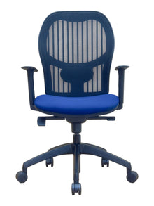 Refurbished Ergonomic Mesh Office Chair – Blue Seat image 3