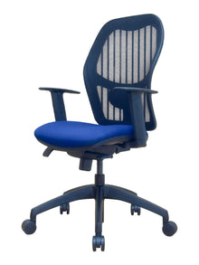 Refurbished Ergonomic Mesh Office Chair – Blue Seat image 7