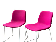Set of 2 Verco Pink Upholstered Visitor Chairs – White Sled Base image 7