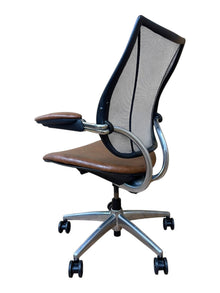 Refurbished Humanscale Liberty Mesh Chair – Vintage Brown Leather image 7