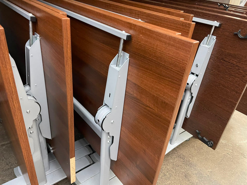 Folding Meeting Table with Wheels Commercial | Walnut, Hazel & White | Office Furniture UK