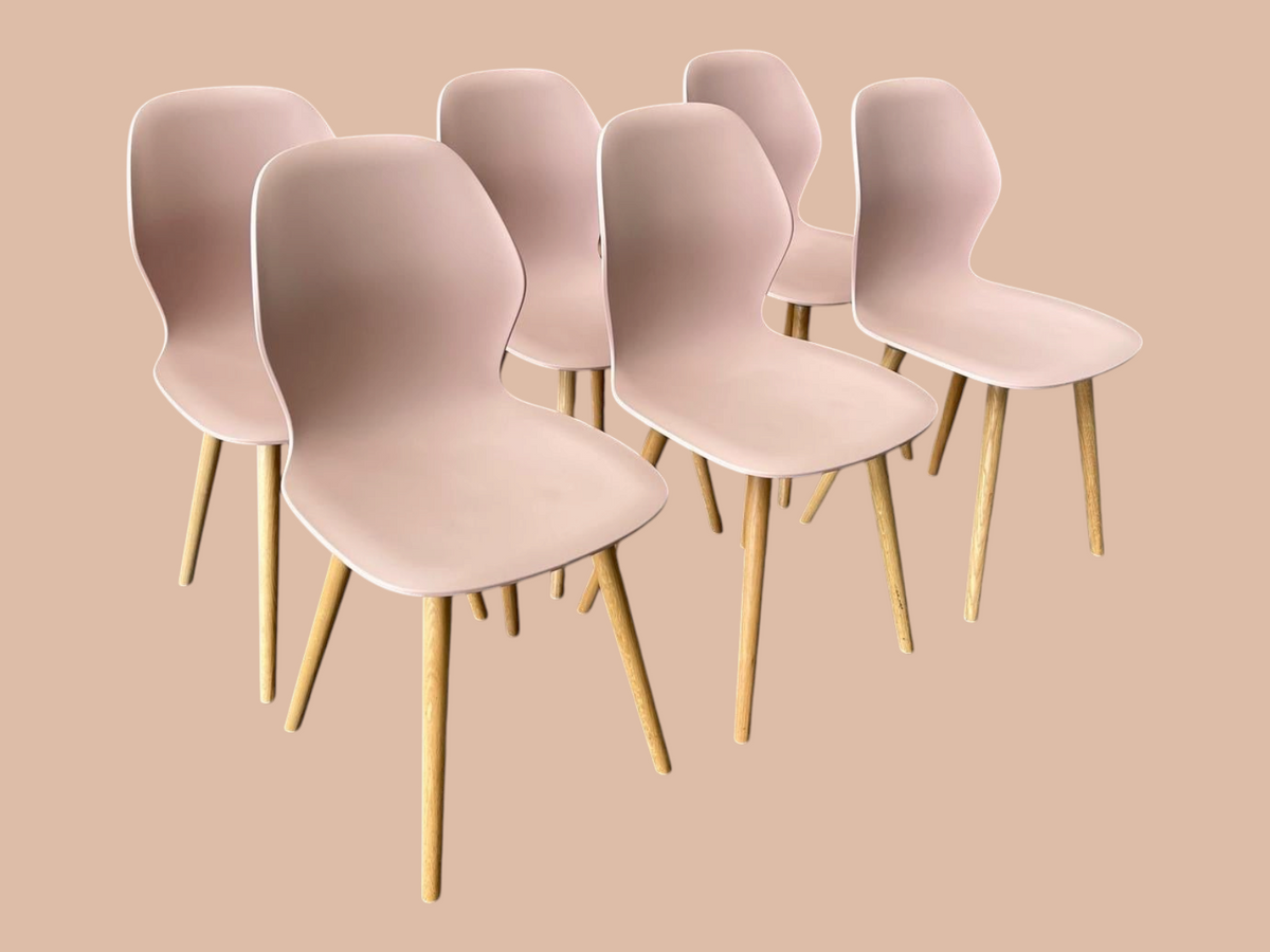 Refurbished Sedus se:spot Dining Chairs – Pale Pink, Set of 6