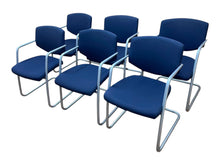 Set of 6 Refurbished Connection Cantilever Meeting Chairs – Blue image 1