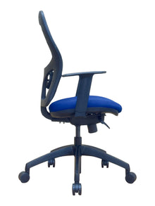 Refurbished Ergonomic Mesh Office Chair – Blue Seat image 2