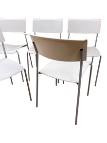 Set of 5 Refurbished Allermuir Stacking Chairs – White image 2