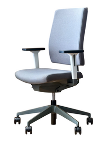 Refurbished Senator Freeflex Task Chair – Light Grey, White Back image 3