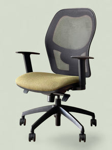 Ergonomic Mesh Back Operator Chair, Green Fabric Seat, Lumbar Support, Adjustable Arms (Refurbished) image 6