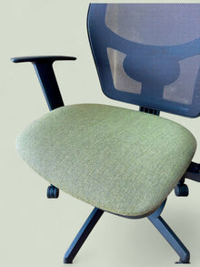 Ergonomic Mesh Back Operator Chair, Green Fabric Seat, Lumbar Support, Adjustable Arms (Refurbished) image 5