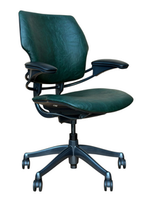 Refurbished Humanscale Freedom Chair – Vintage Green Leather image 5