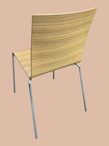 Refurbished Pedrali Kuadra Dining Chairs – Striped Wood, Set of 2 image 6