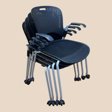 4 X Herman Miller Caper Stackable Chairs With Wheels And Armrests - UK Delivery image 2