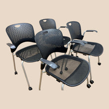 4 X Herman Miller Caper Stackable Chairs With Wheels And Armrests - UK Delivery image 4