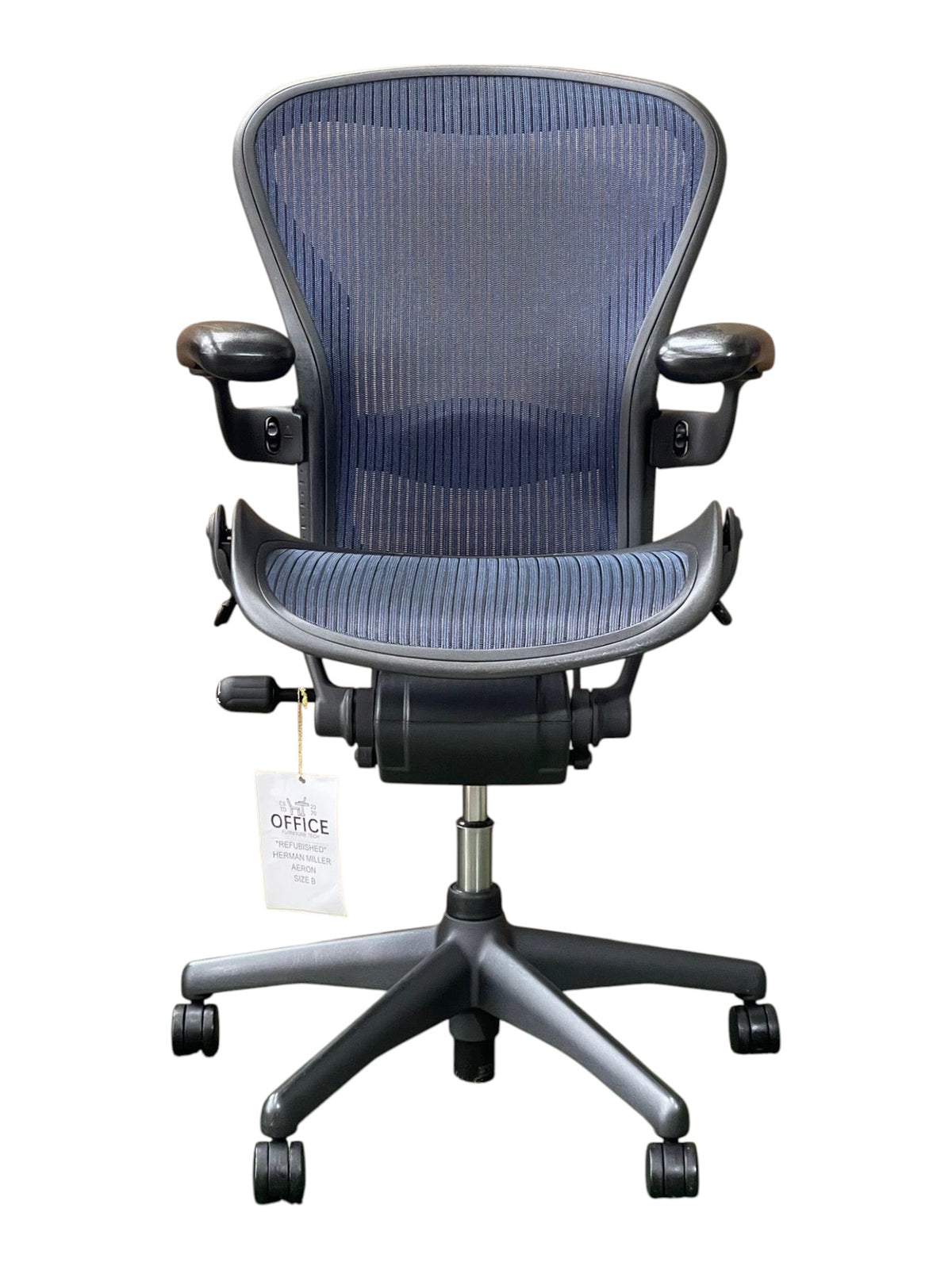 Refurbished Herman Miller Classic Aeron Size B – Fully Loaded Blue Mesh