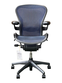 Refurbished Herman Miller Classic Aeron Size B – Fully Loaded Blue Mesh image 1