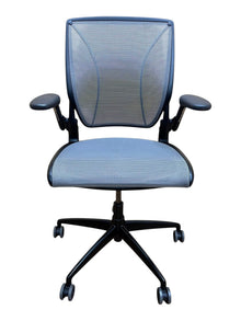 Humanscale Diffrient World Ergonomic Task Chair – Grey Mesh, Black Frame, Adjustable Arms (Refurbished) image 1