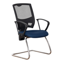 Refurbished Mesh Visitor Chairs – Blue Seats, Cantilever, Set of 4 image 6
