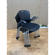 4 X Herman Miller Caper Stackable Chairs With Wheels And Armrests - UK Delivery