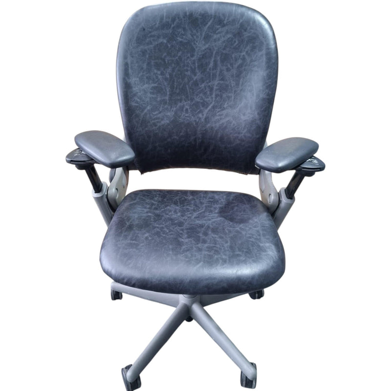 Refurbished Steelcase Leap Ergonomic Chair – Smokey Grey/Black Leather