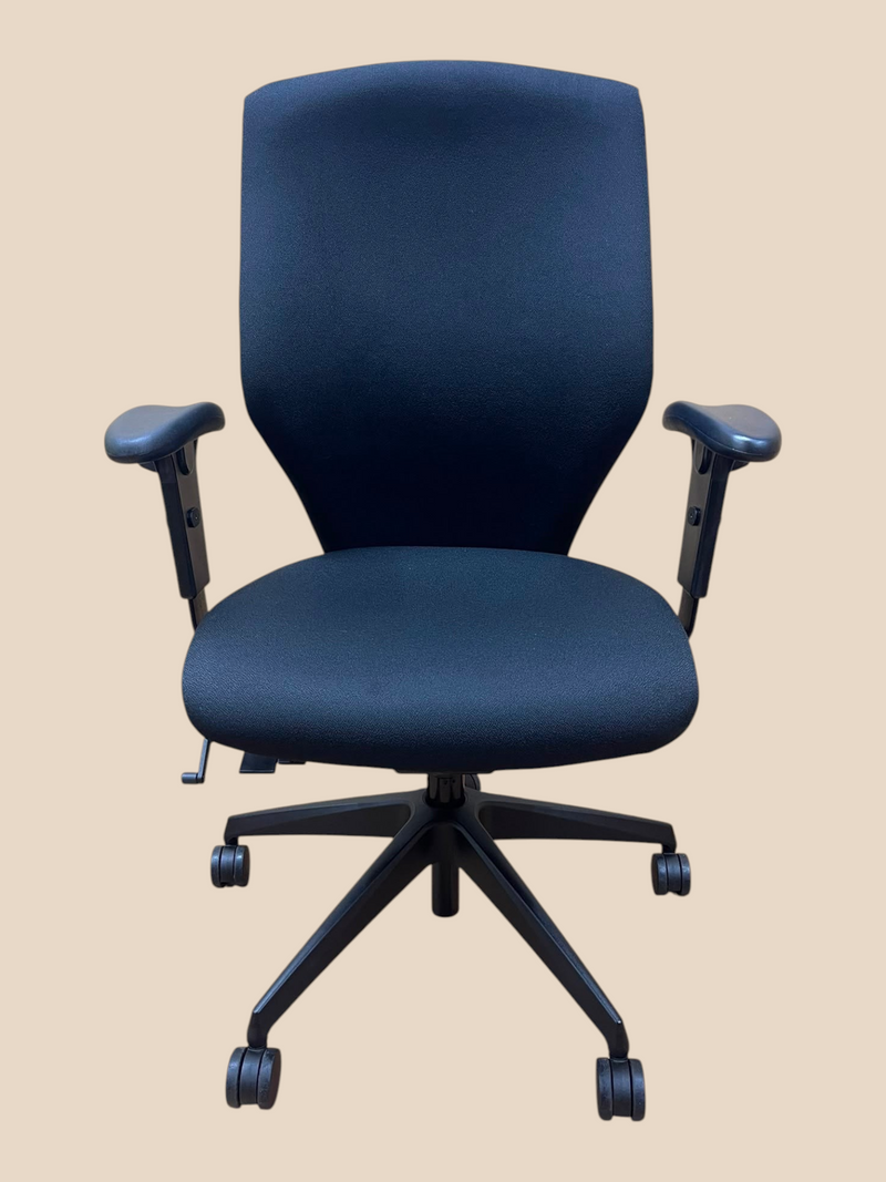 Refurbished Air Seating Blast BR432 black high-back office chair, front view