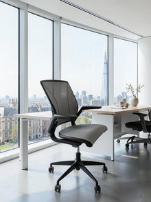Humanscale Diffrient World Ergonomic Task Chair – Grey Mesh, Black Frame, Adjustable Arms (Refurbished) image 2