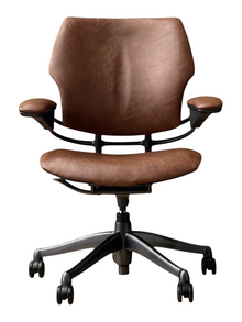 Refurbished Humanscale Freedom Leather Chair – Vintage Oak image 1