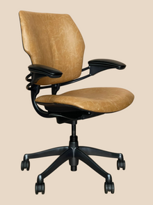 Refurbished Humanscale Freedom Tan Leather Task Chair image 2