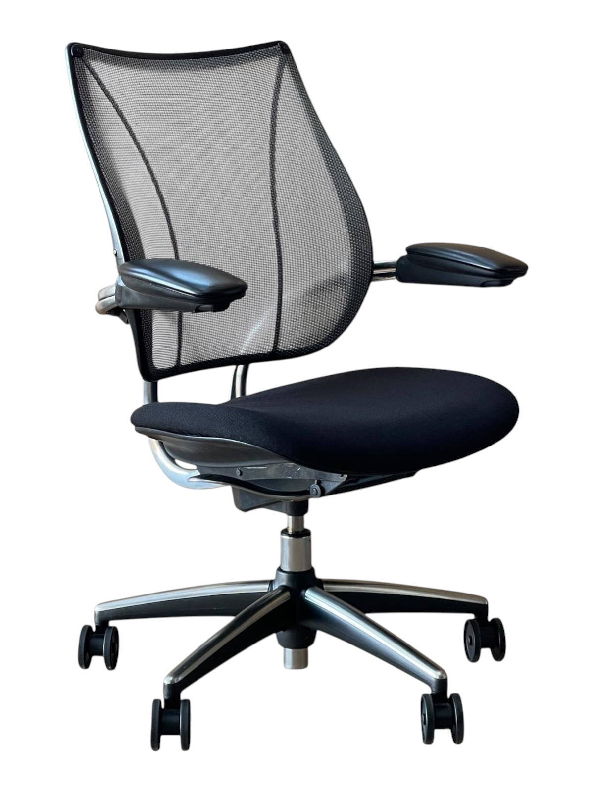 Humanscale Liberty Chair – Black Fabric & Polished Frame – Refurbished