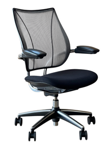 Humanscale Liberty Chair – Black Fabric & Polished Frame – Refurbished image 1